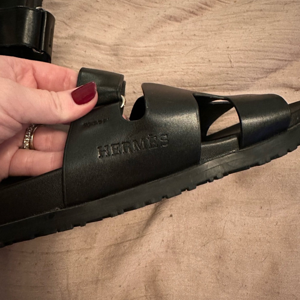 Black Slide Sandals - Picture 2 of 4